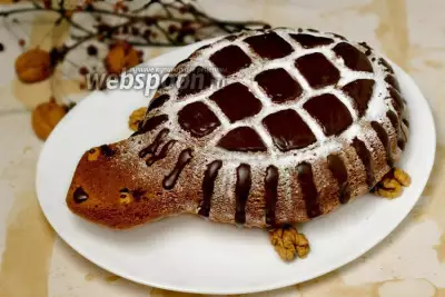 Тыквенный пирог Черепаха с шоколадной глазурью
