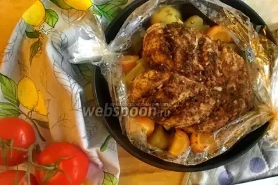 Куриная грудка с овощами в рукаве