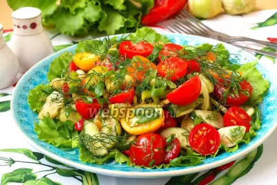 Летний овощной салат с физалисом