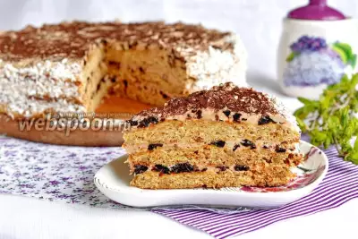 Песочный торт с черносливом фото