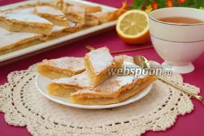 Лимонный пирог на песочно-дрожжевом тесте