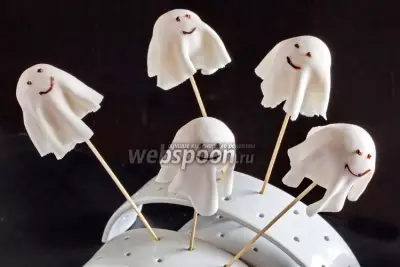 Кейк-попсы на Хэллоуин «Привидения»
