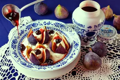 Десерт из свежего инжира с вишней «Амарена»