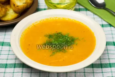 Томатный крем-суп с креветками