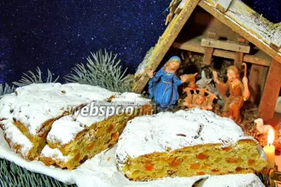 Рождественский штоллен с курагой и имбирём