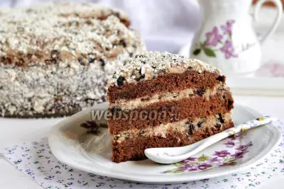 Шоколадный торт с черносливом фото