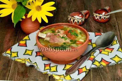 Суп с бараньими рёбрышками и чечевицей в мультиварке