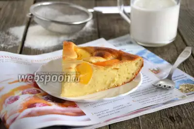 Мягкий пирог с рикоттой и персиками