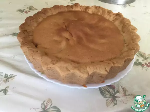 персиковый пирог из песочного теста неженка