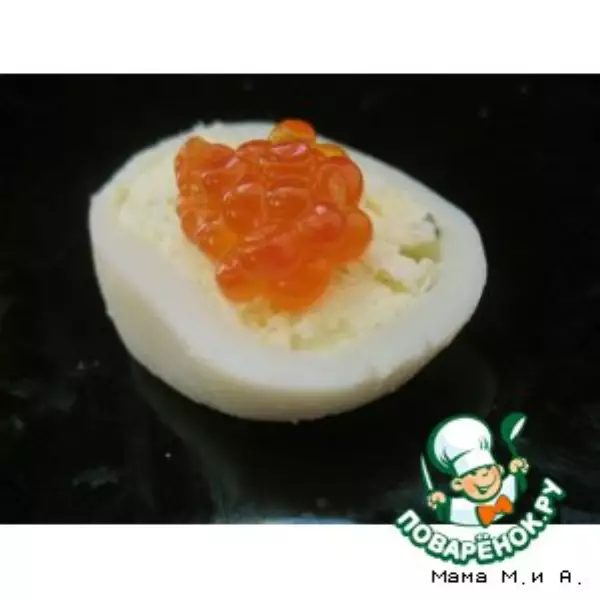 мини кальмары с икрой фаршированные яичным салатом