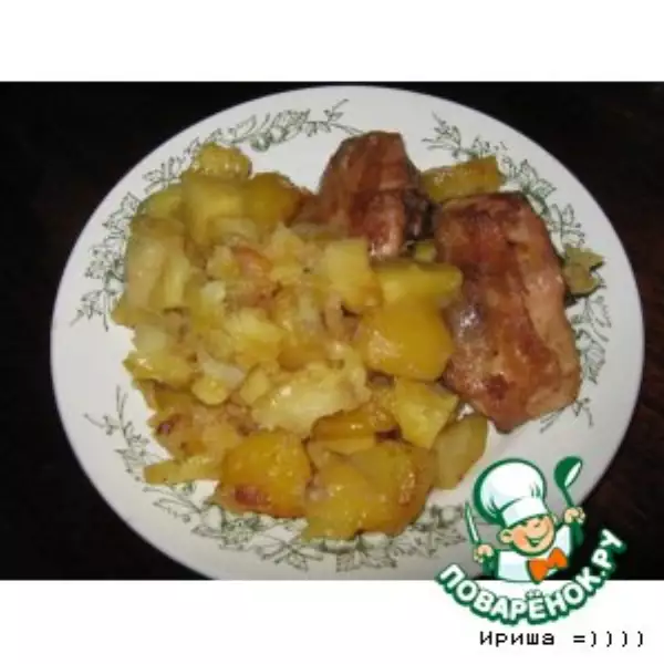 куриные бедрышки с картофелем и ананасами в рукаве