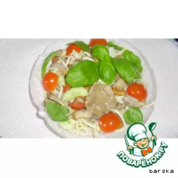 итальянский макаронный салат с вешенками