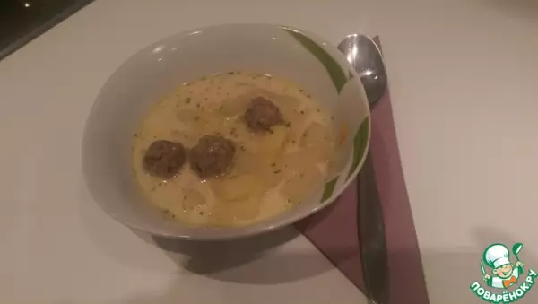 сырный суп c кольраби и картофелем