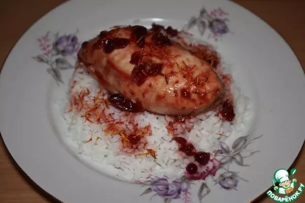 курица с рисом в клюквенно медовом соусе