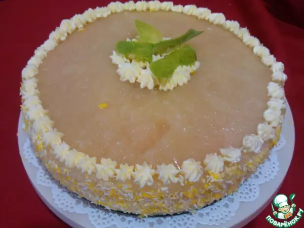 воздушный ананасовый торт с творогом и джемом