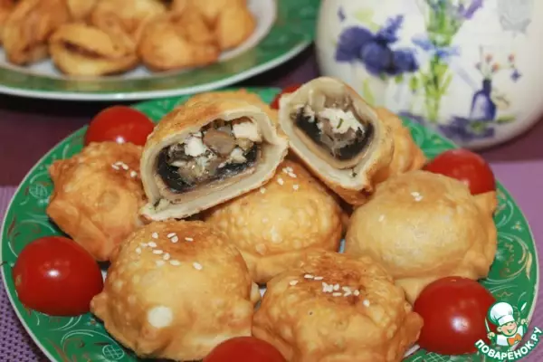 хрустящие пирожки с начинкой грибные бомбочки
