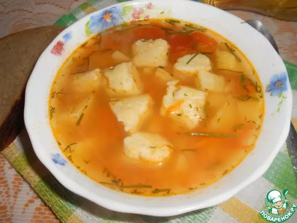 овощной суп с пшенными клёцками