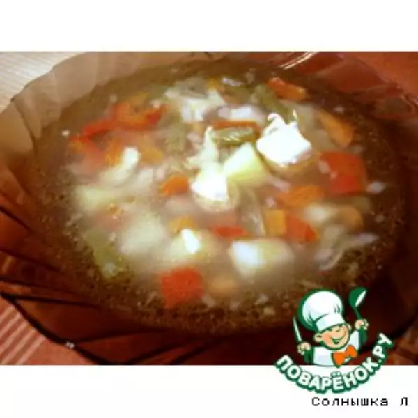 Ералаш суп. Лёгкий суп на курином бульоне с картошкой и морковью и луком.