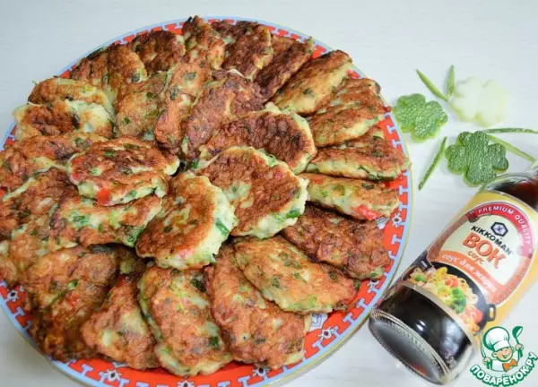 оладьи из цуккини и курицы пеструшки