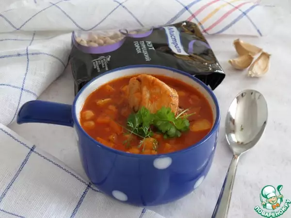 томатный суп с кроликом и нутом