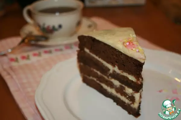 шоколадно ванильный торт пост в сладость