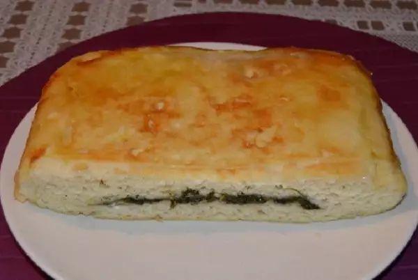 пирог со щавелем из картофельного дрожжевого теста