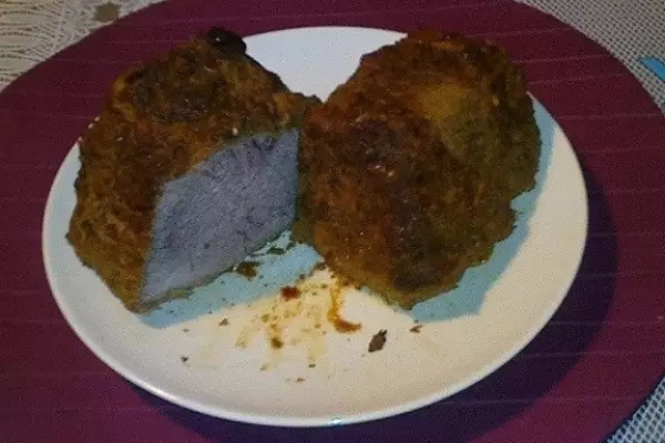 мясо запеченное с аджикой сушеным базиликом и белым бальзамическим уксусом