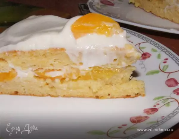 персиковый торт белоснежный
