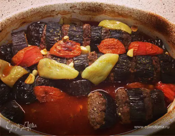 кебаб с баклажаном в духовке fırında patlıcan kebabı