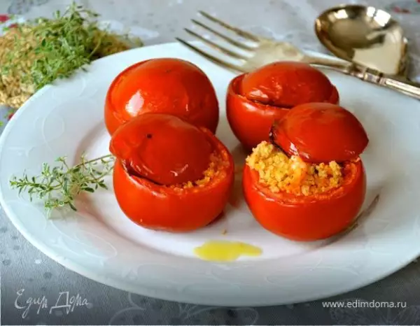 помидоры фаршированные кускусом и креветками