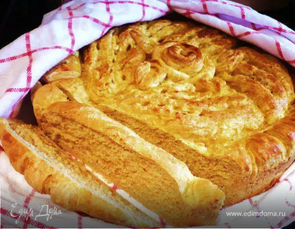 хлеб пирог с тыквой девчата