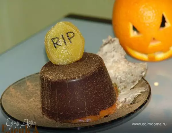 тыквенный крем чиз с маршмеллоу в шоколаде для halloween
