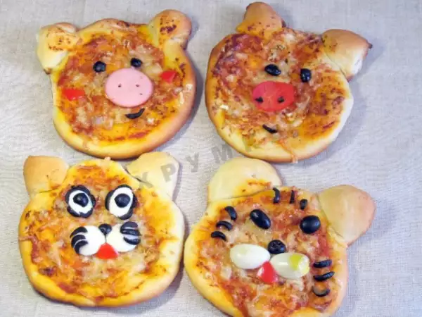 забавная детская мини пицца для детей