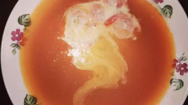 овощной крем суп с киноа и креветками
