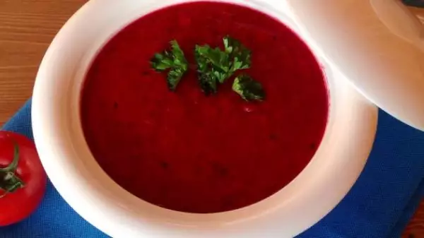 суп пюре с турецким горохом нут свеклой и томатами