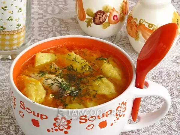 суп из курицы с мучными клёцками по белорусски