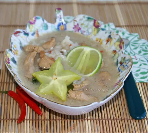 рисовый суп с курицей в тайском стиле