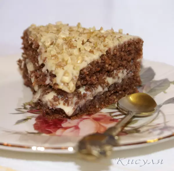 шоколадно гречневый торт с карамельно цитрусовым кремом