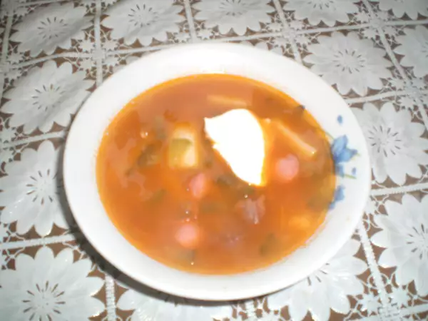 фасолевый суп с солеными огурчиками любимый суп сына