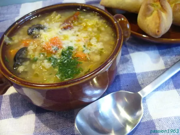 густой овощной суп с перловкой perlgraupeneintopf