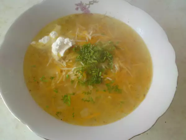 диетический вермишелевый суп с тертыми овощами