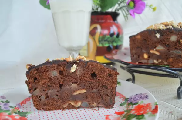 австрийский шоколадный пирог с пьяными грушами