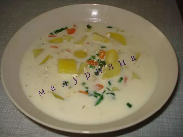 сырный суп с геркулесом и черемшой