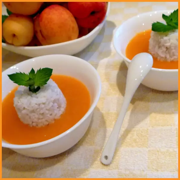 абрикосовый суп пюре с кокосовым рисом