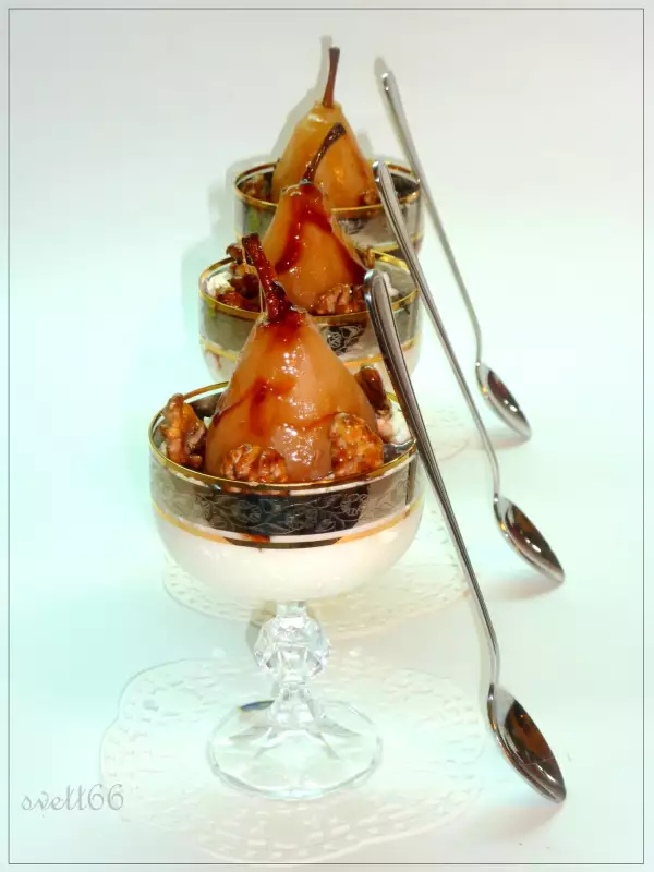 десерт грушевая рапсодия с грильяжем из грецкого ореха