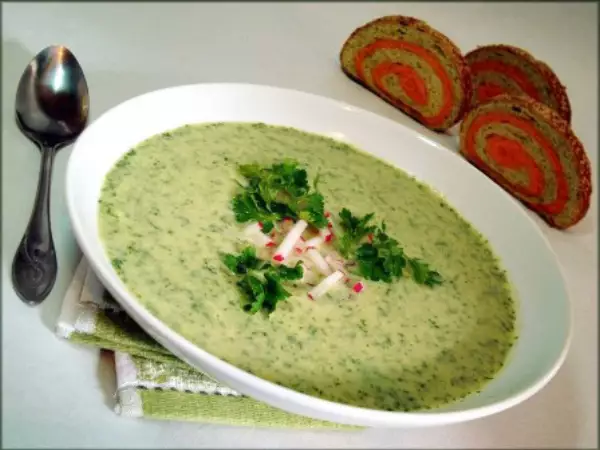 зелёный суп пюре с кольраби витаминка
