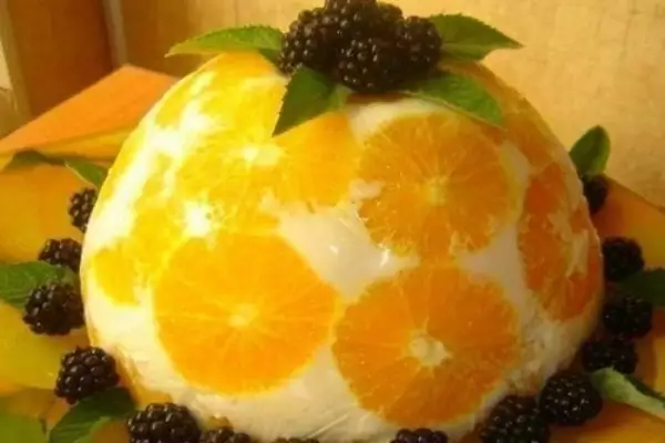 оригинальный желейный торт апельсины в йогурте