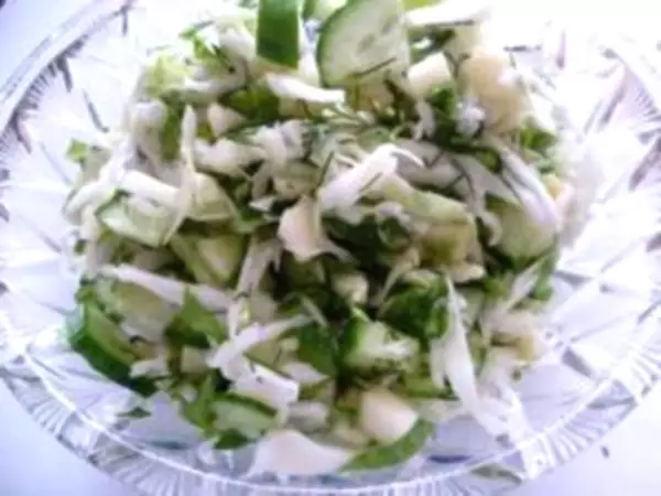 салат с огурцом капустой и яблоками по татарски