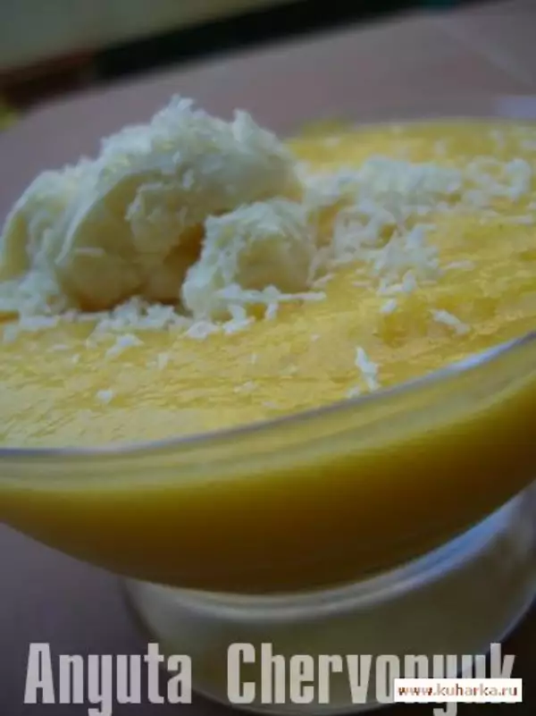 ананасовый суп с мороженым и кокосом sopa de pina con helado y coco