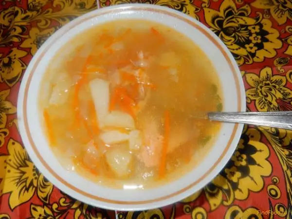 картофельный суп с консервированной семгой